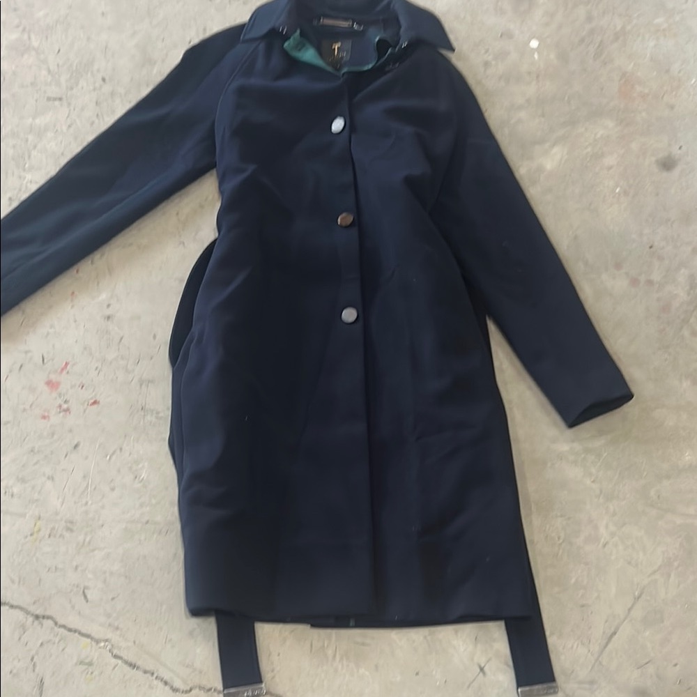 Ted Baker London Blue Trench Coat with Belt and Lapel